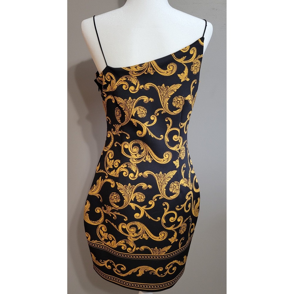 GUESS Bodycon Asymmetrical Shoulder Mini Dress - Picture 2 of 6